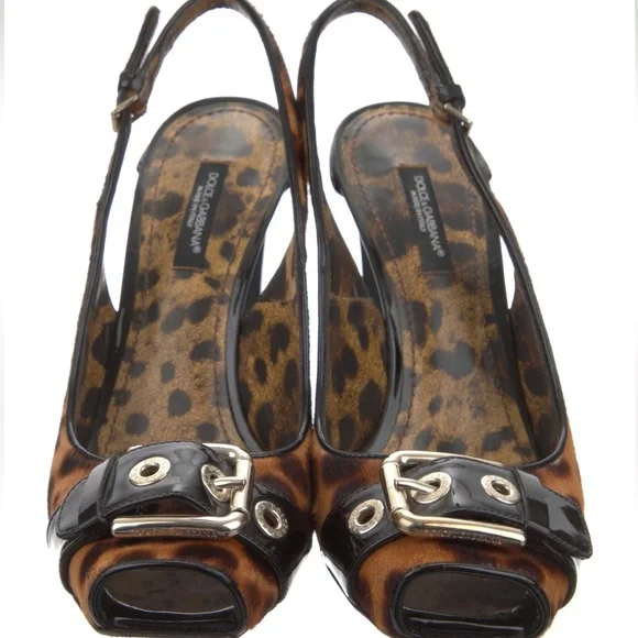 DOLCE AND GABBANA ponyhair slingback leopard pumps (Authentic pre-loved) - Picture 3 of 5